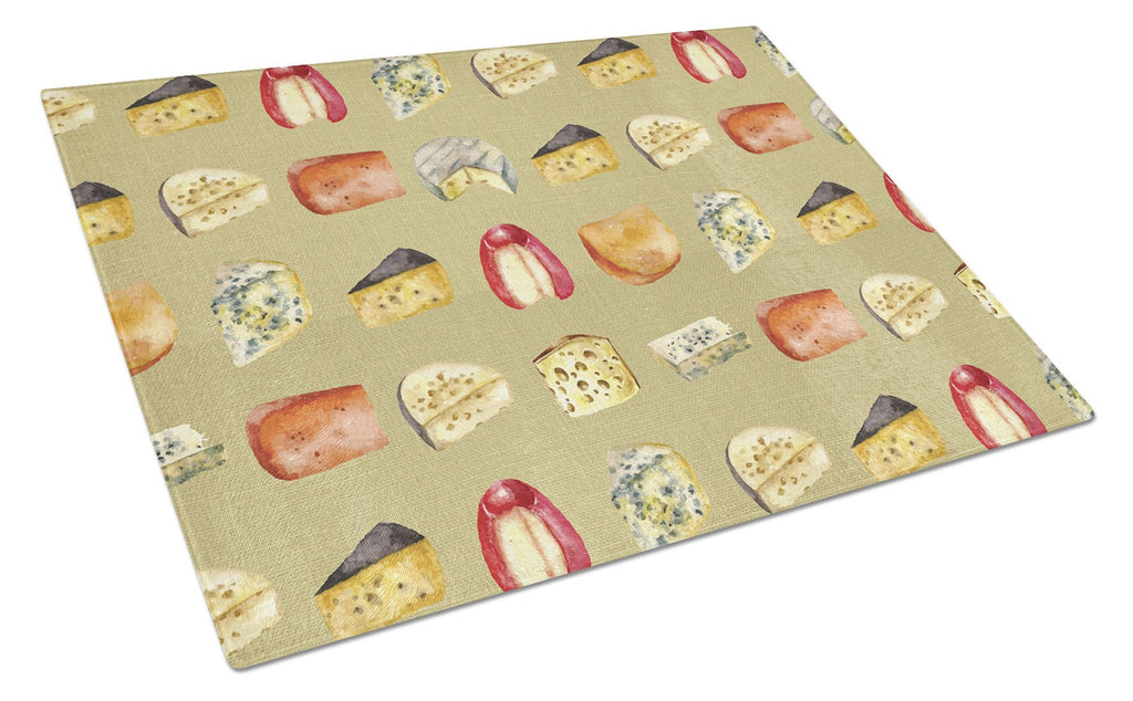 Cheeses Cutting Board Tempered Glass Kitchen Cutting Surface, Heat Resistant Chopping, Non-Slip Feet, Food Prep & Serving