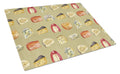 Cheeses Cutting Board Tempered Glass Kitchen Cutting Surface, Heat Resistant Chopping, Non-Slip Feet, Food Prep & Serving