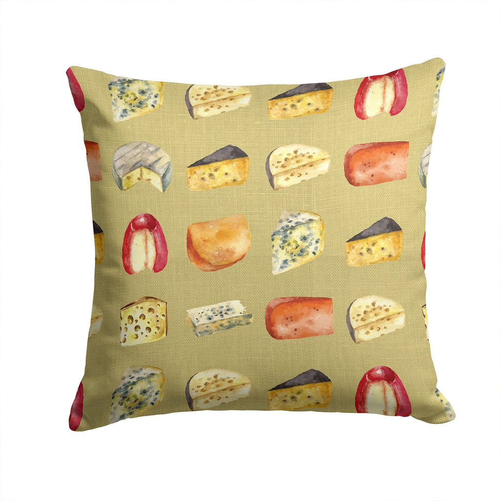 Cheeses Decorative Throw Pillow 14x14 Indoor Outdoor Accent Cushion, Fabric Cover with Insert for Sofa, Bed, Porch & Living Room