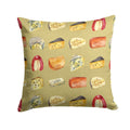 Cheeses Decorative Throw Pillow 14x14 Indoor Outdoor Accent Cushion, Fabric Cover with Insert for Sofa, Bed, Porch & Living Room