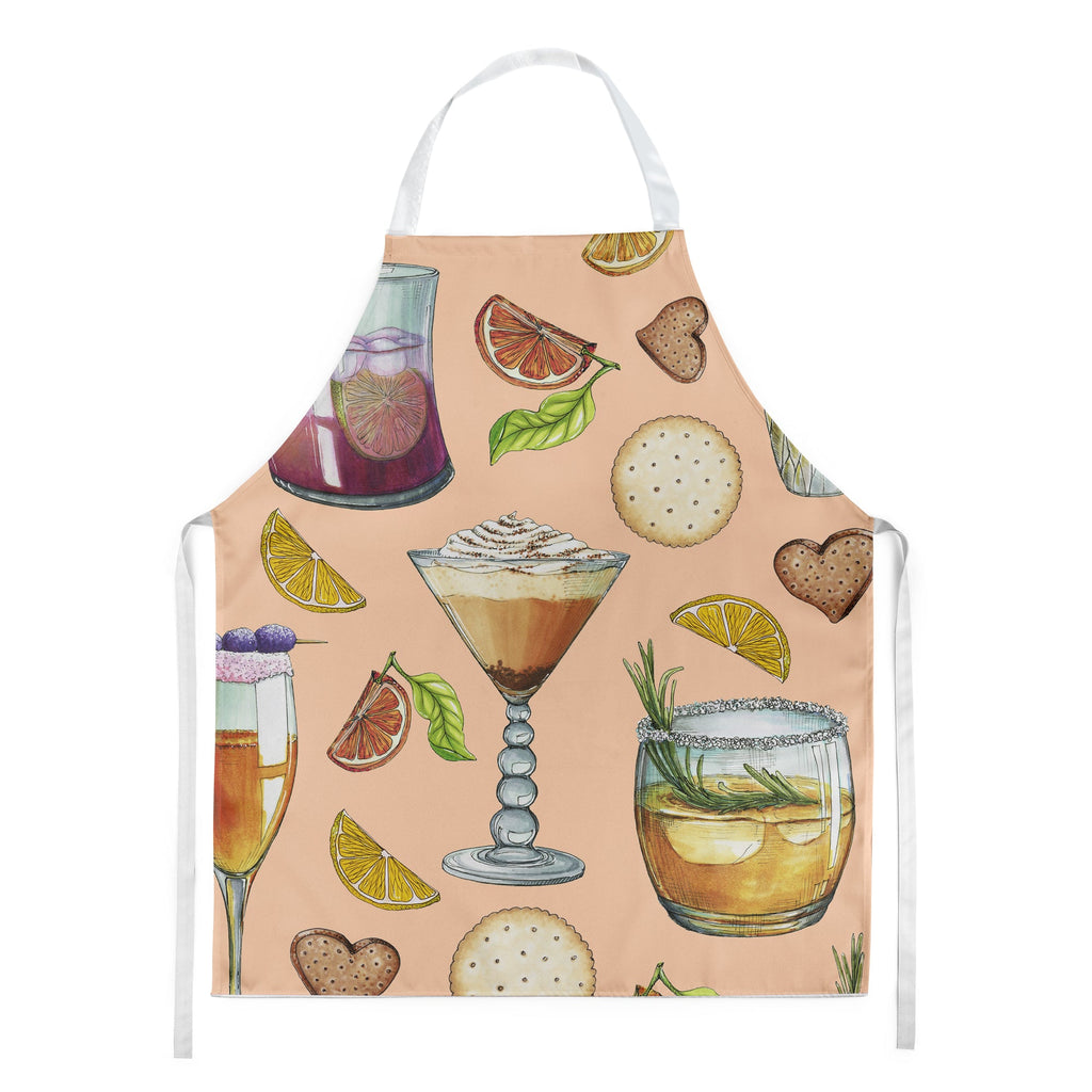 Drinks and Cocktails Peach Apron Cooking Kitchen Server Baking Crafts Gardening for Adult Women Men, Unisex, Large, Multicolor