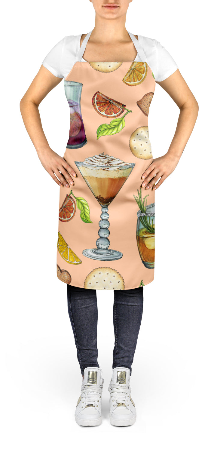 Drinks and Cocktails Peach Apron Cooking Kitchen Server Baking Crafts Gardening for Adult Women Men, Unisex, Large, Multicolor