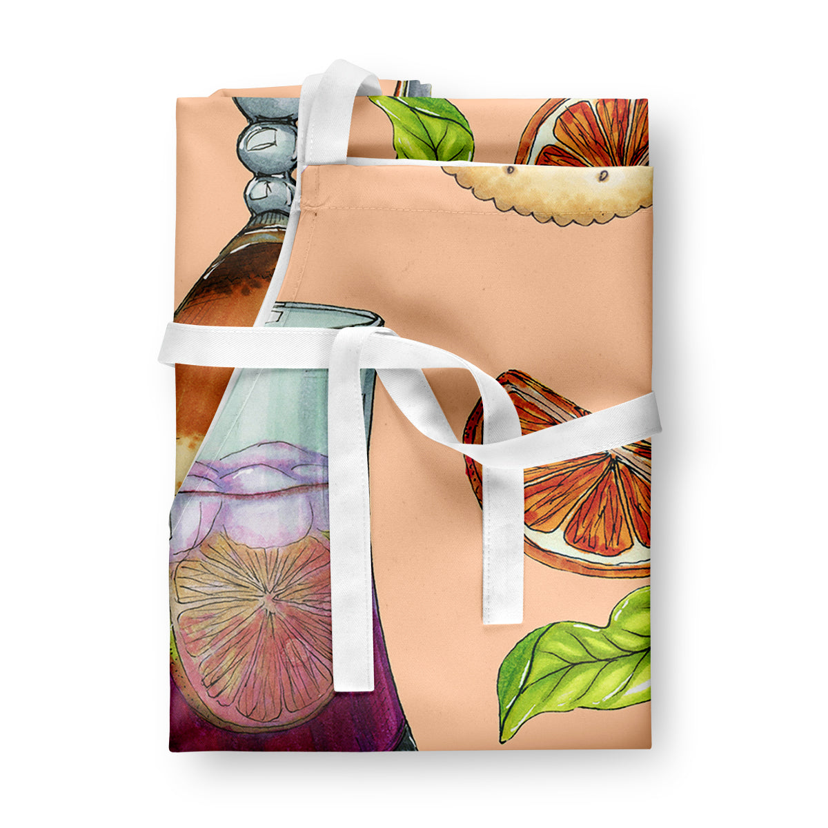 Drinks and Cocktails Peach Apron Cooking Kitchen Server Baking Crafts Gardening for Adult Women Men, Unisex, Large, Multicolor