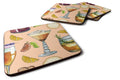 Drinks and Cocktails Peach Foam Coasters Set of 4 Cup Coasters for Indoor Outdoor, Tabletop Protection, Anti Slip, Mouse pad Material
