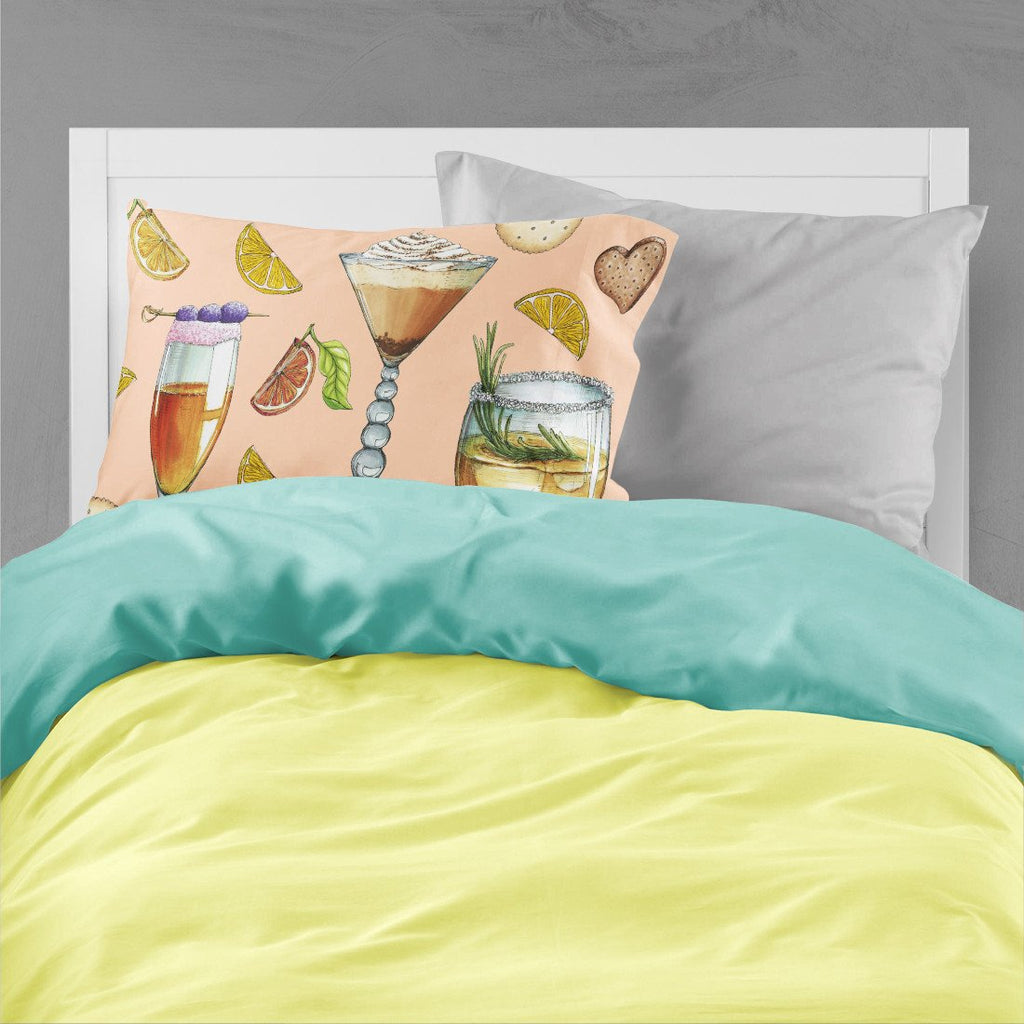Drinks and Cocktails Peach Standard Pillowcase Lightweight Super Soft Easy Care Decorative Artwork Pillowcase, Standard