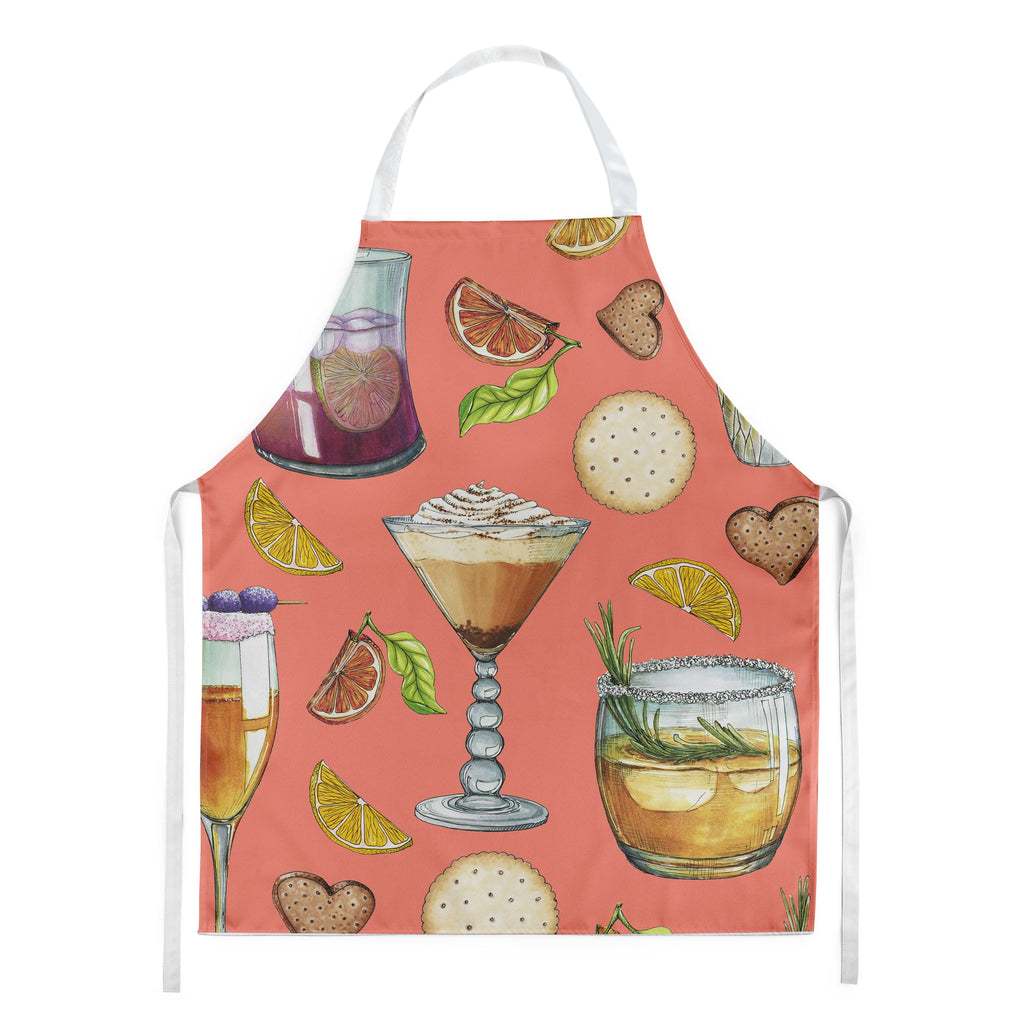 Drinks and Cocktails Salmon Apron Cooking Kitchen Server Baking Crafts Gardening for Adult Women Men, Unisex, Large, Multicolor