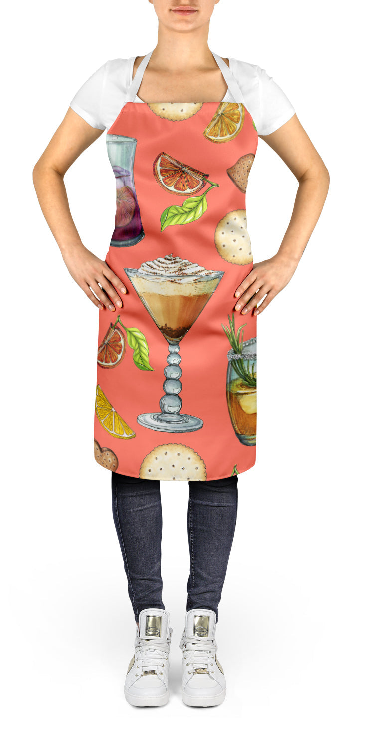 Drinks and Cocktails Salmon Apron Cooking Kitchen Server Baking Crafts Gardening for Adult Women Men, Unisex, Large, Multicolor