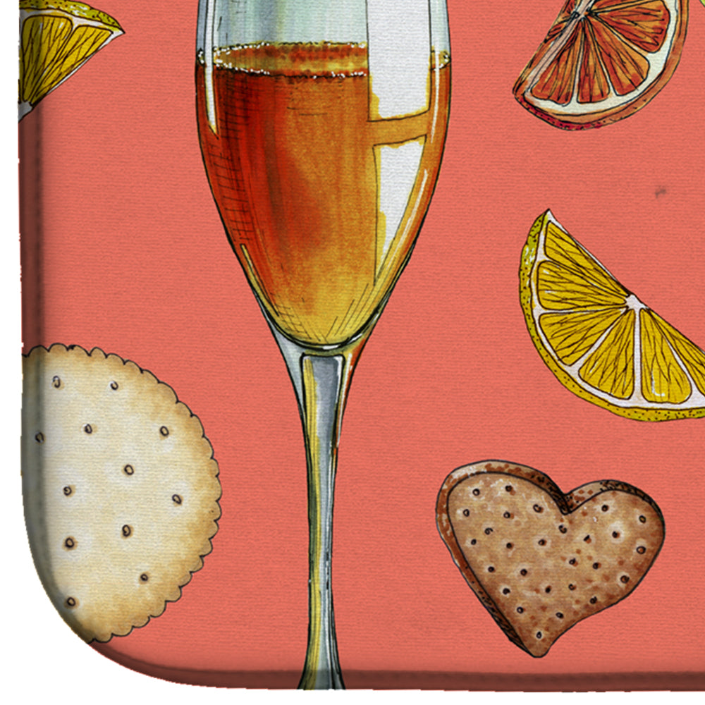Drinks and Cocktails Salmon Dish Drying Mat Absorbent Dish Drying Mat Pad for Kitchen Counter Dish Drainer Mat for Countertop, 14 x 21", Multicolor