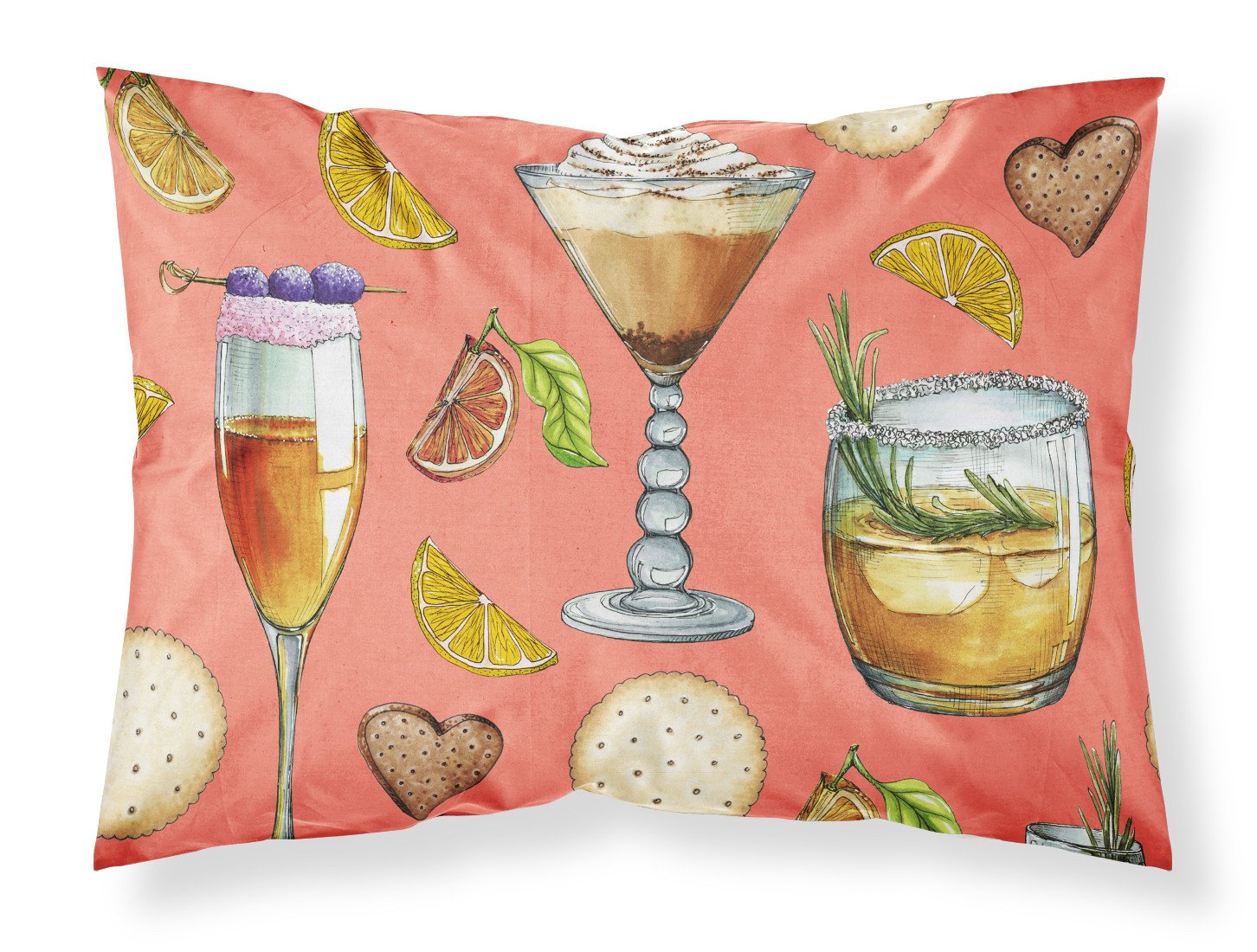 Drinks and Cocktails Salmon Standard Pillowcase Lightweight Super Soft Easy Care Decorative Artwork Pillowcase, Standard