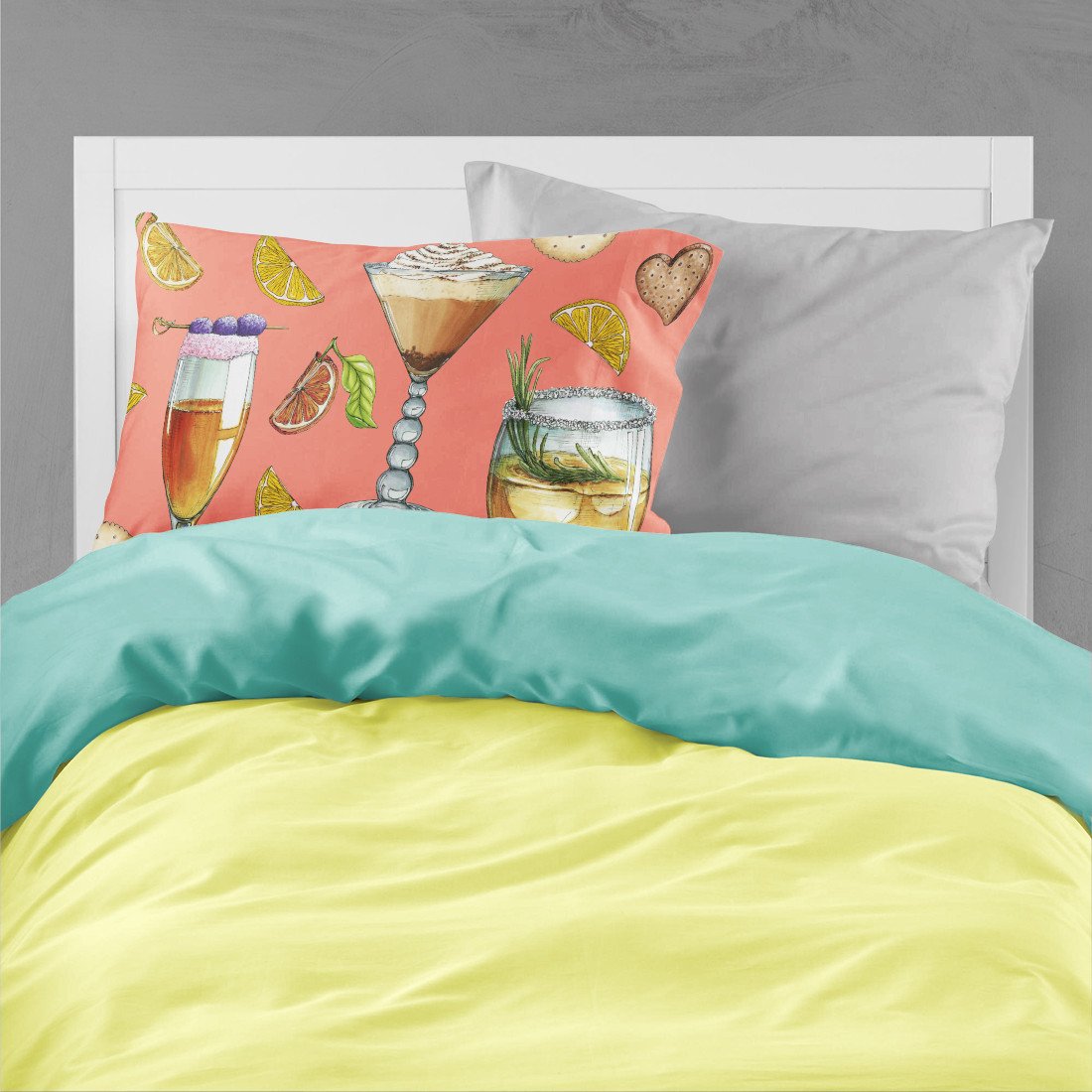 Drinks and Cocktails Salmon Standard Pillowcase Lightweight Super Soft Easy Care Decorative Artwork Pillowcase, Standard