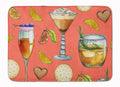 Drinks and Cocktails Salmon Memory Foam Kitchen Mat Machine Washable Anti-Fatigue Cushion Comfort Bath or Kitchen Rug