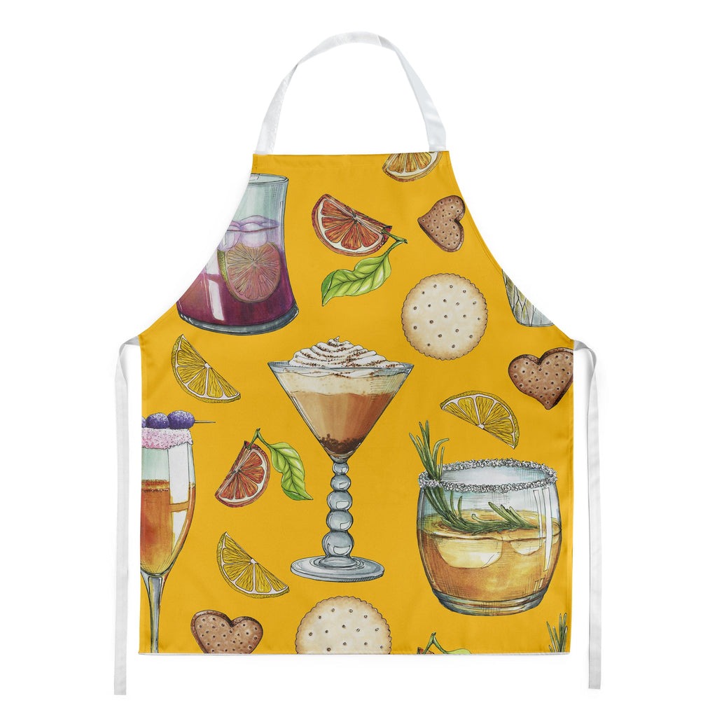 Drinks and Cocktails Gold Apron Cooking Kitchen Server Baking Crafts Gardening for Adult Women Men, Unisex, Large, Multicolor