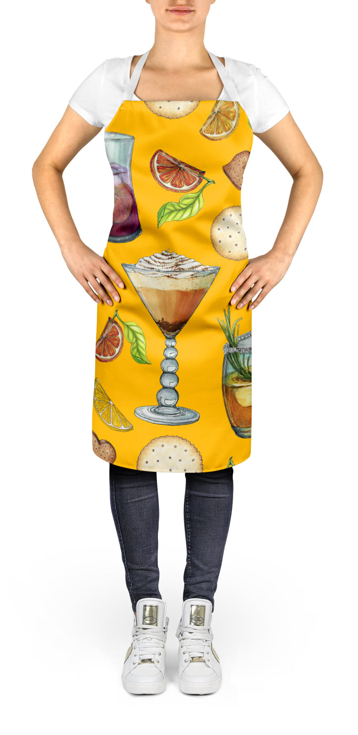 Drinks and Cocktails Gold Apron Cooking Kitchen Server Baking Crafts Gardening for Adult Women Men, Unisex, Large, Multicolor