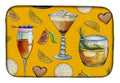 Drinks and Cocktails Gold Dish Drying Mat Absorbent Dish Drying Mat Pad for Kitchen Counter Dish Drainer Mat for Countertop, 14 x 21", Multicolor