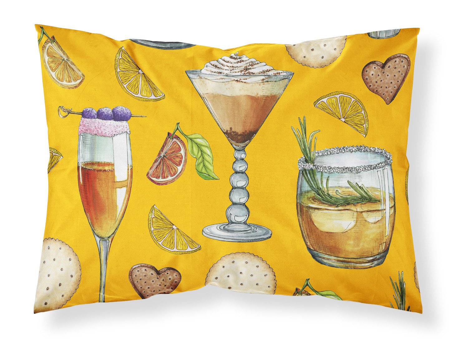 Drinks and Cocktails Gold Standard Pillowcase Lightweight Super Soft Easy Care Decorative Artwork Pillowcase, Standard