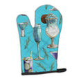 Drinks and Cocktails Blue Oven Mitt Heat Resistant Thick Oven Mitt for Hot Pans and Oven, Kitchen Mitt Protect Hands, Cooking Baking Glove