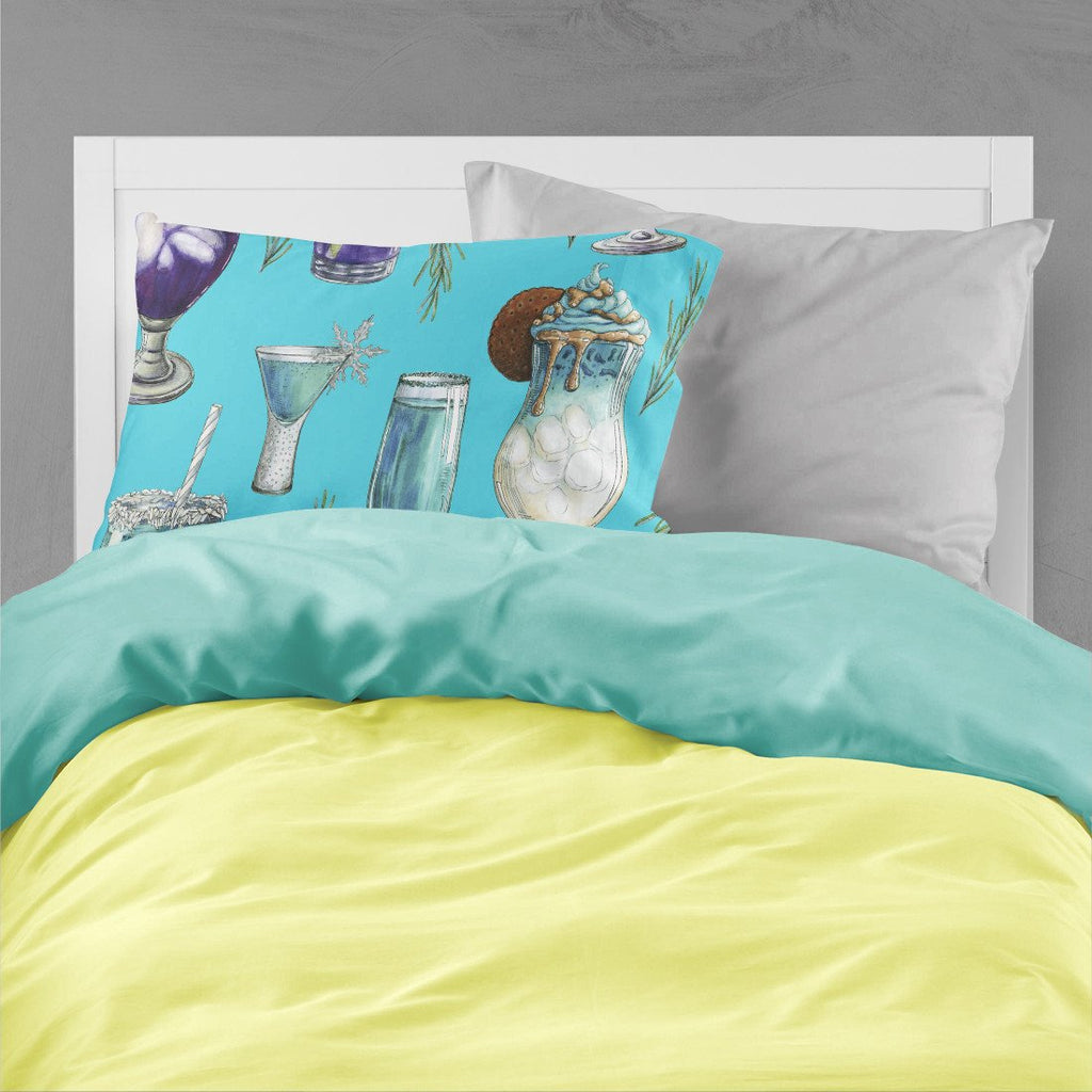 Drinks and Cocktails Blue Standard Pillowcase Lightweight Super Soft Easy Care Decorative Artwork Pillowcase, Standard