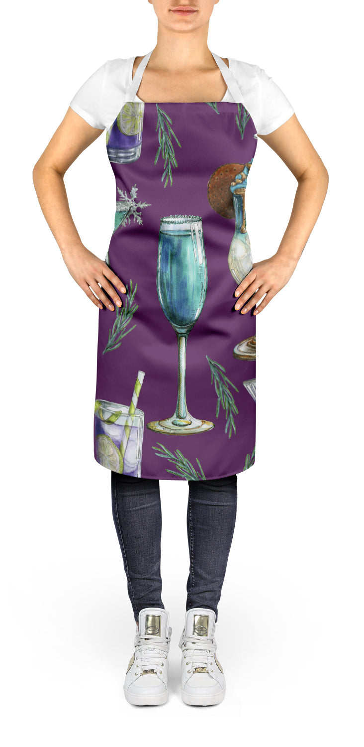 Drinks and Cocktails Purple Apron Cooking Kitchen Server Baking Crafts Gardening for Adult Women Men, Unisex, Large, Multicolor