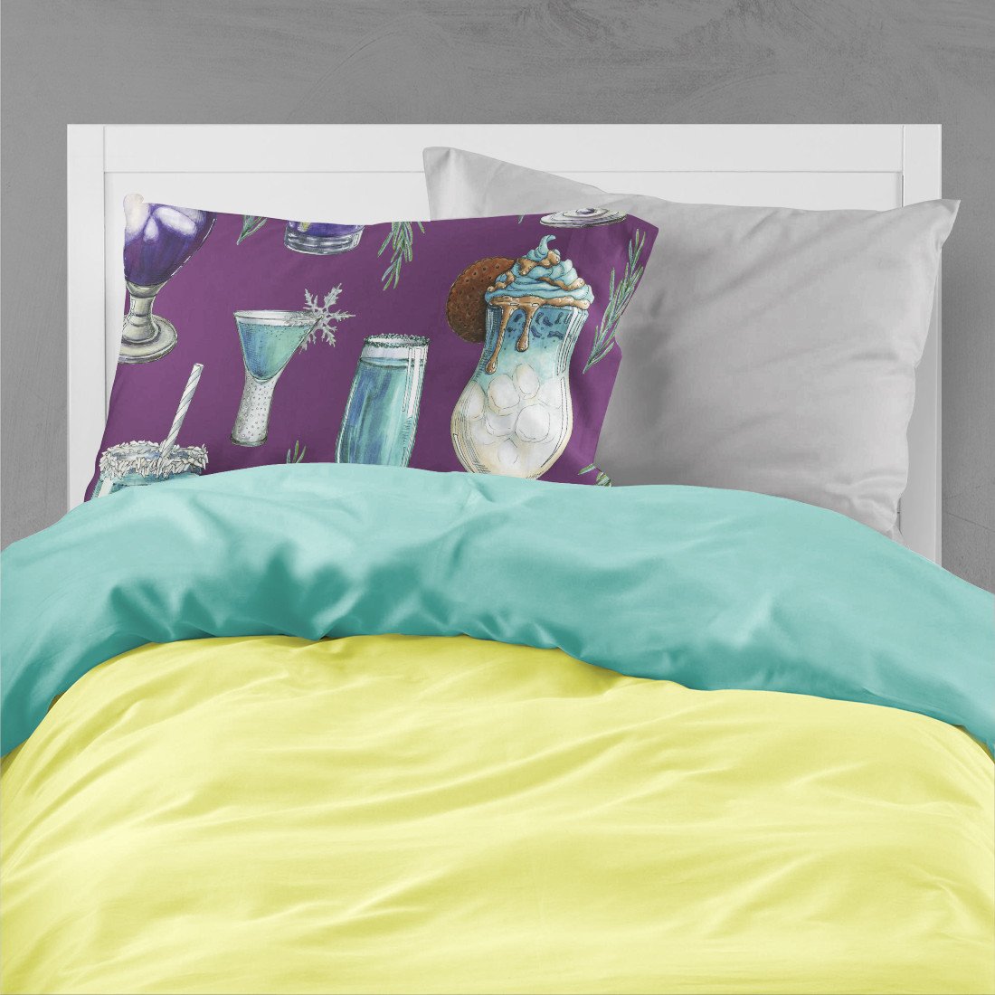 Drinks and Cocktails Purple Standard Pillowcase Lightweight Super Soft Easy Care Decorative Artwork Pillowcase, Standard