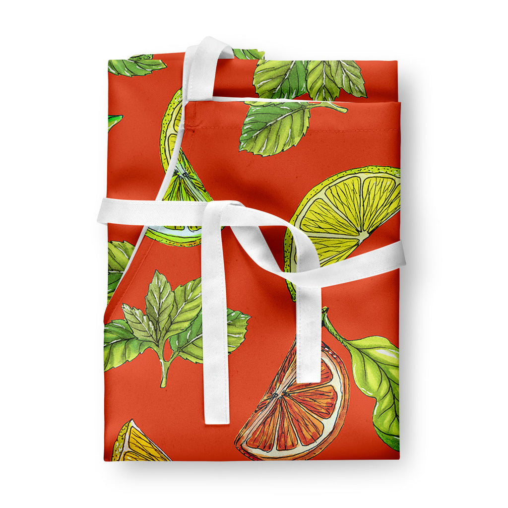 Lemons, Limes and Oranges Apron Cooking Kitchen Server Baking Crafts Gardening for Adult Women Men, Unisex, Large, Multicolor