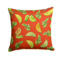 Lemons, Limes and Oranges Decorative Throw Pillow 14x14 Indoor Outdoor Accent Cushion, Fabric Cover with Insert for Sofa, Bed, Porch & Living Room