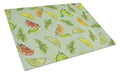 Lemons, Limes and Oranges Cutting Board Tempered Glass Kitchen Cutting Surface, Heat Resistant Chopping, Non-Slip Feet, Food Prep & Serving