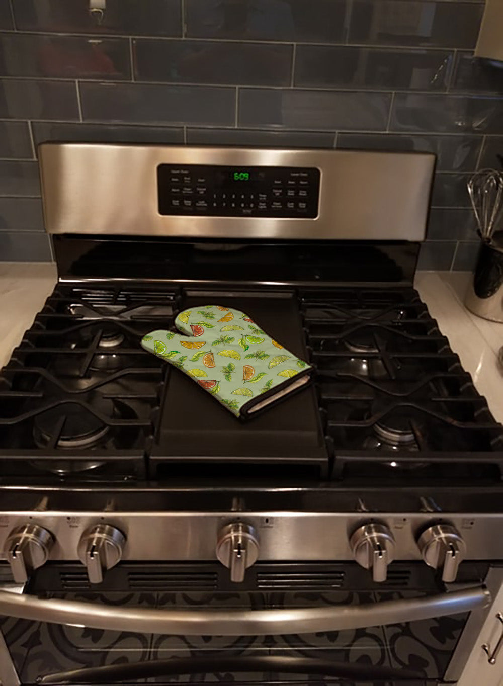 Lemons, Limes and Oranges Oven Mitt Heat Resistant Thick Oven Mitt for Hot Pans and Oven, Kitchen Mitt Protect Hands, Cooking Baking Glove
