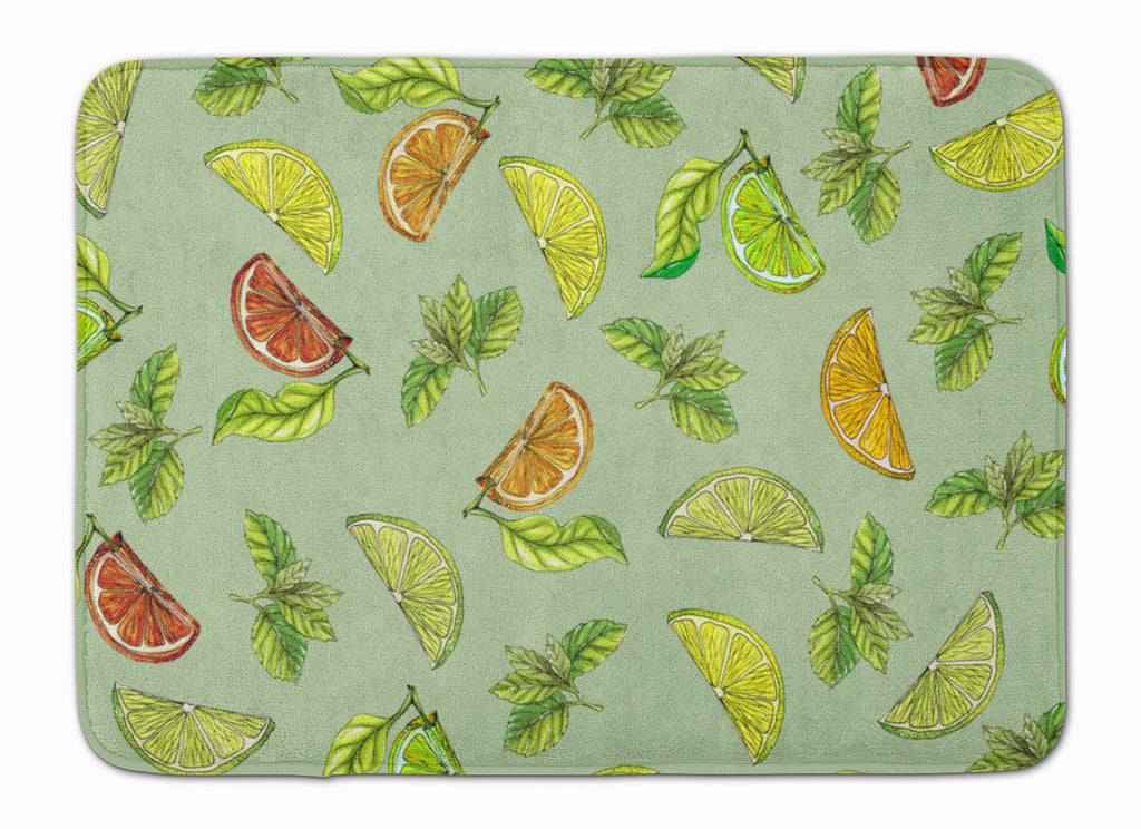 Lemons, Limes and Oranges Memory Foam Kitchen Mat Machine Washable Anti-Fatigue Cushion Comfort Bath or Kitchen Rug