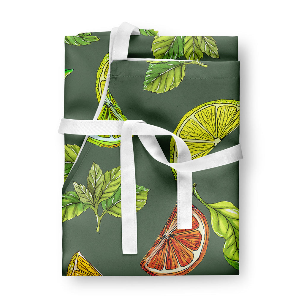Lemons, Limes and Oranges Apron Cooking Kitchen Server Baking Crafts Gardening for Adult Women Men, Unisex, Large, Multicolor