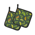 Lemons, Limes and Oranges Pot Holder Set of 2 Heat Resistant Quilted Hot Pads 7.5 x 7.5 Inch, Insulated Kitchen Trivets for Cooking & Baking