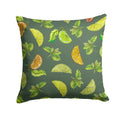 Lemons, Limes and Oranges Decorative Throw Pillow 14x14 Indoor Outdoor Accent Cushion, Fabric Cover with Insert for Sofa, Bed, Porch & Living Room