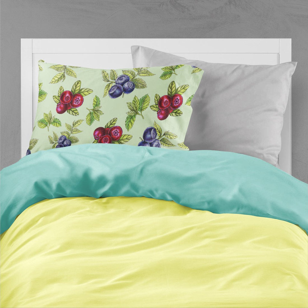 Berries in Green Standard Pillowcase Lightweight Super Soft Easy Care Decorative Artwork Pillowcase, Standard