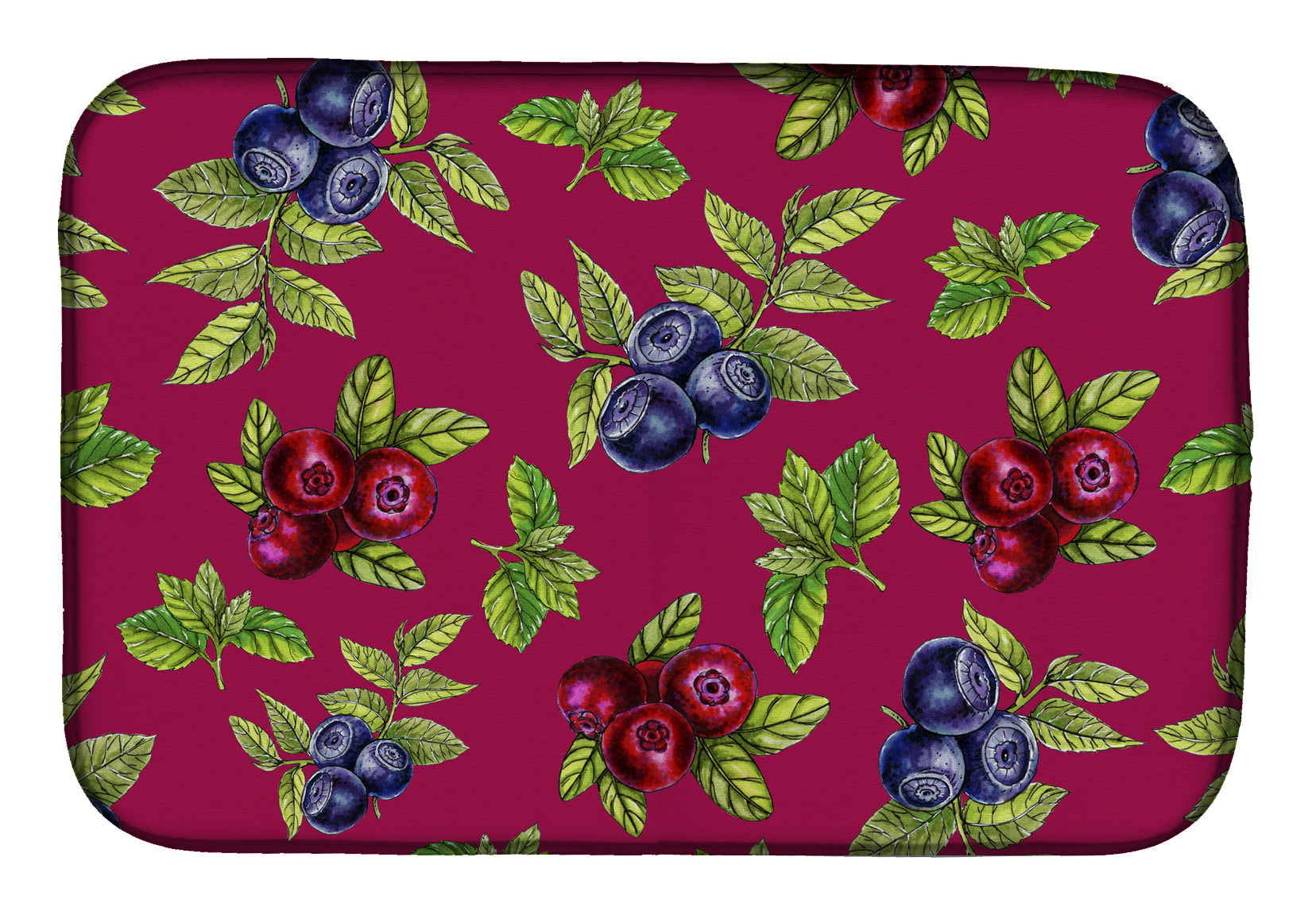 Berries Dish Drying Mat Absorbent Dish Drying Mat Pad for Kitchen Counter Dish Drainer Mat for Countertop, 14 x 21", Multicolor