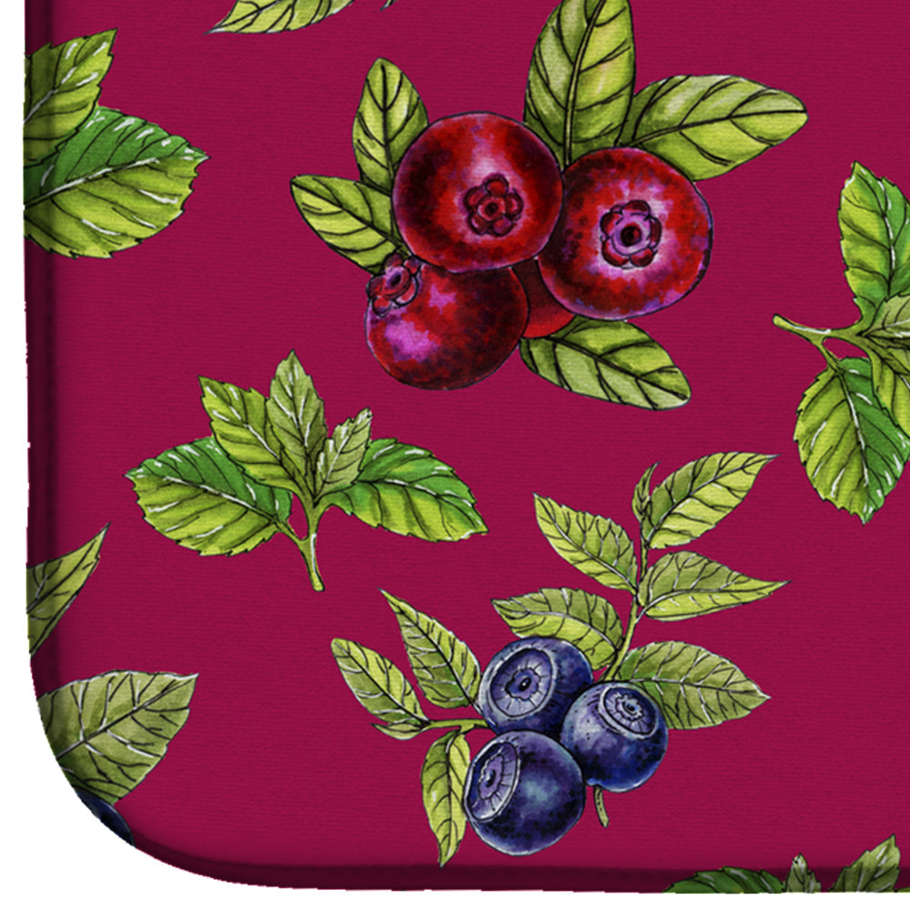 Berries Dish Drying Mat Absorbent Dish Drying Mat Pad for Kitchen Counter Dish Drainer Mat for Countertop, 14 x 21", Multicolor