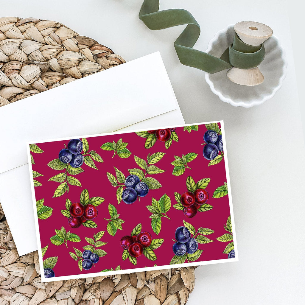 Berries Greeting Cards Pack of 8 Blank Cards with Envelopes Whimsical A7 Size 5x7