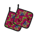 Berries Pot Holder Set of 2 Heat Resistant Quilted Hot Pads 7.5 x 7.5 Inch, Insulated Kitchen Trivets for Cooking & Baking