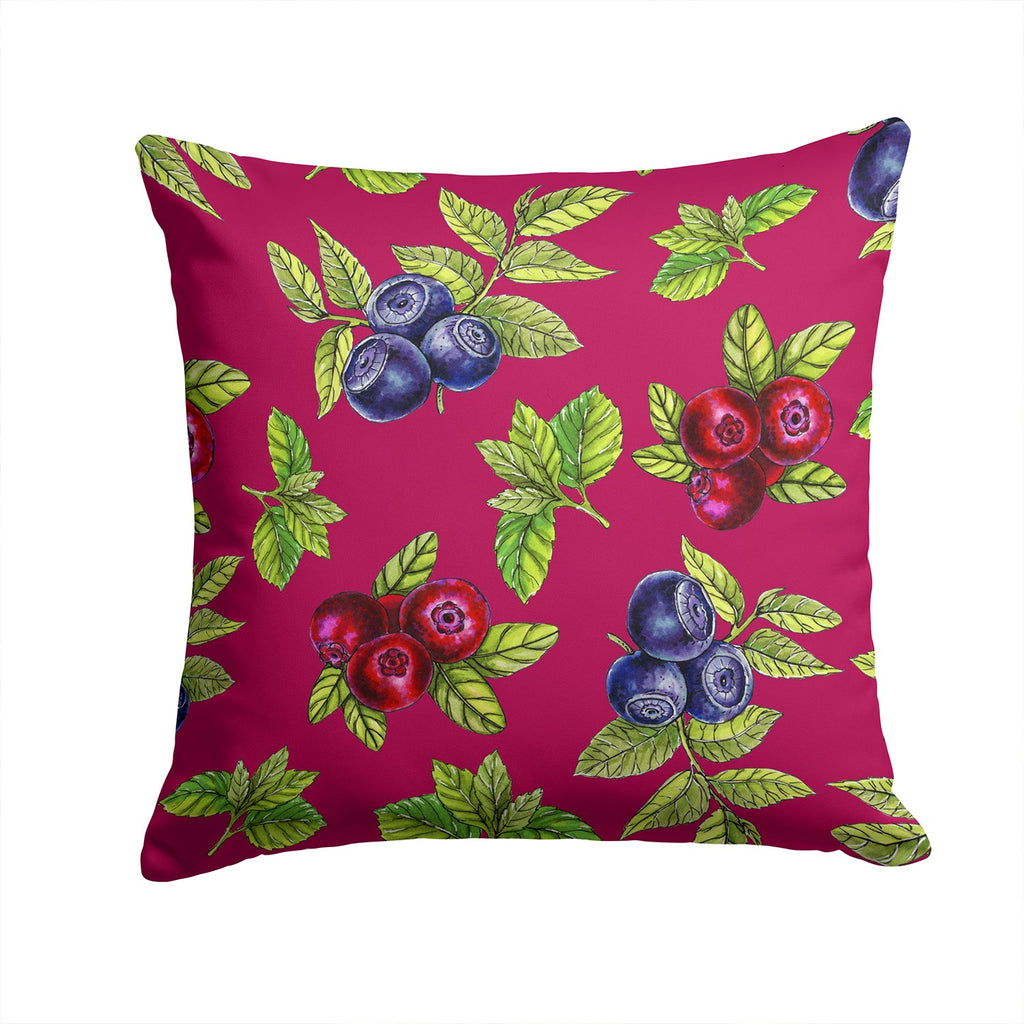 Berries Decorative Throw Pillow 14x14 Indoor Outdoor Accent Cushion, Fabric Cover with Insert for Sofa, Bed, Porch & Living Room