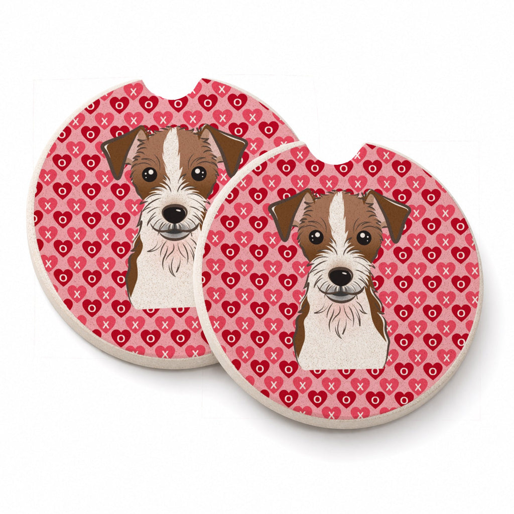 Jack Russell Terrier Set of 2 Cup Holder Car Coasters Absorbent Round Sandstone Coasters Gifts for Men or Women, 2.5, Multicolor