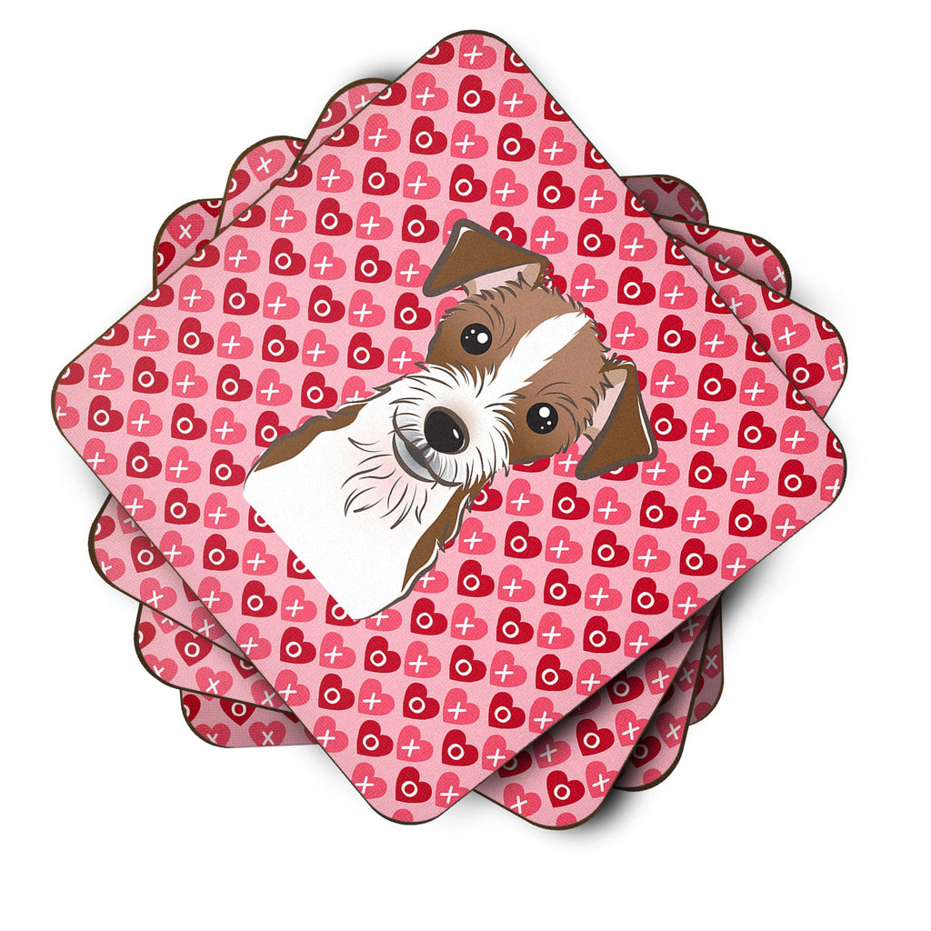 Jack Russell Terrier Foam Coasters Set of 4 Cup Coasters for Indoor Outdoor, Tabletop Protection, Anti Slip, Mouse pad Material