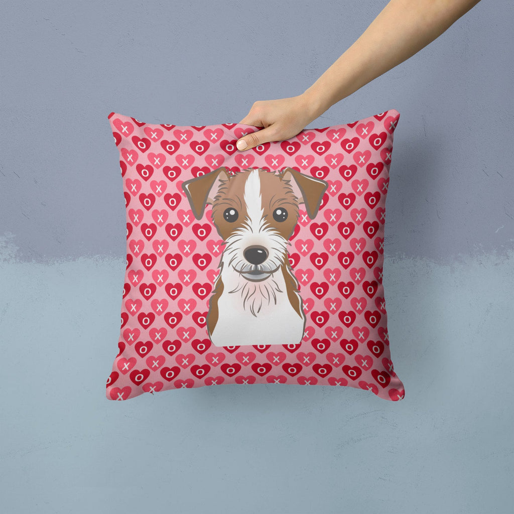 Jack Russell Terrier Decorative Throw Pillow 14x14 Indoor Outdoor Accent Cushion, Fabric Cover with Insert for Sofa, Bed, Porch & Living Room