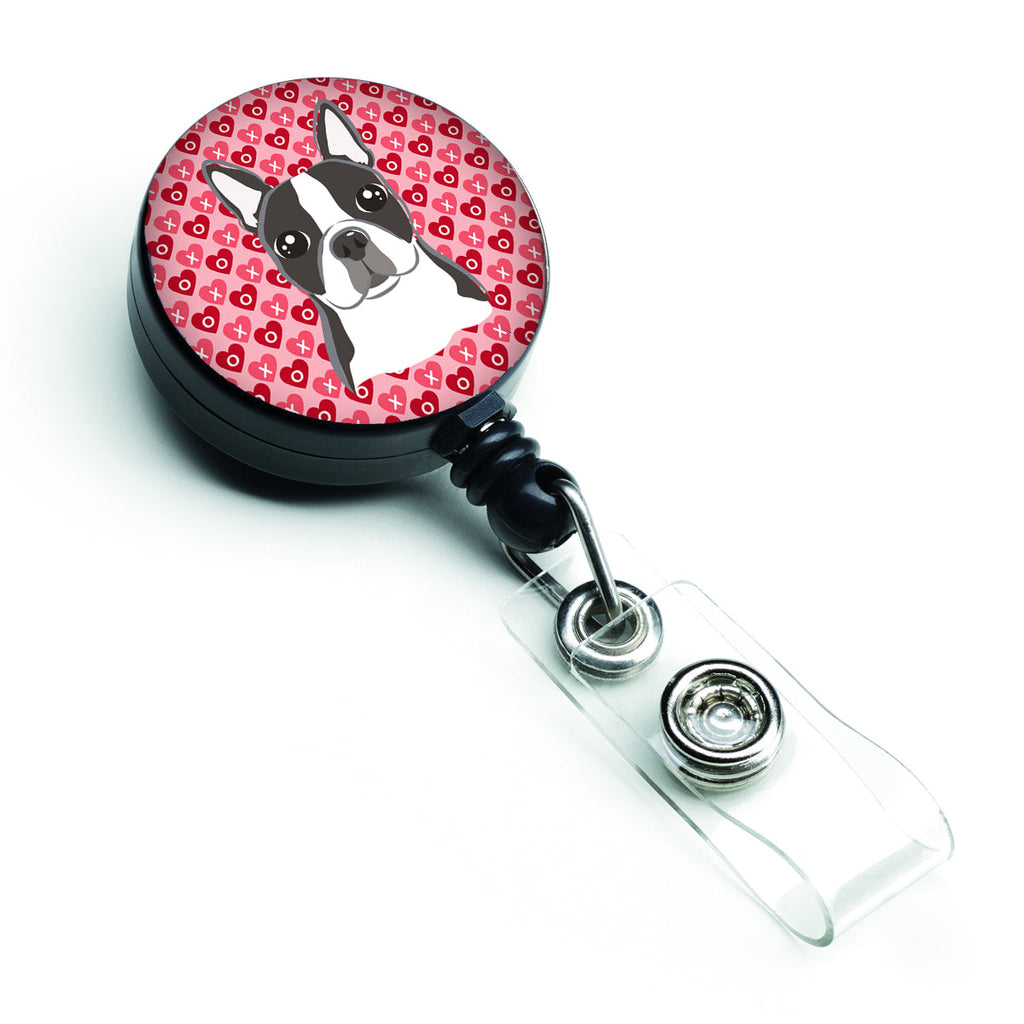 Boston Terrier Retractable Badge Reel for Nurses ID Badge Holder with Clip Retractable Employee Badge Holder, Belt Clip
