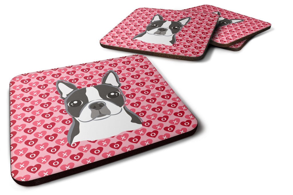 Boston Terrier Foam Coasters Set of 4 Cup Coasters for Indoor Outdoor, Tabletop Protection, Anti Slip, Mouse pad Material