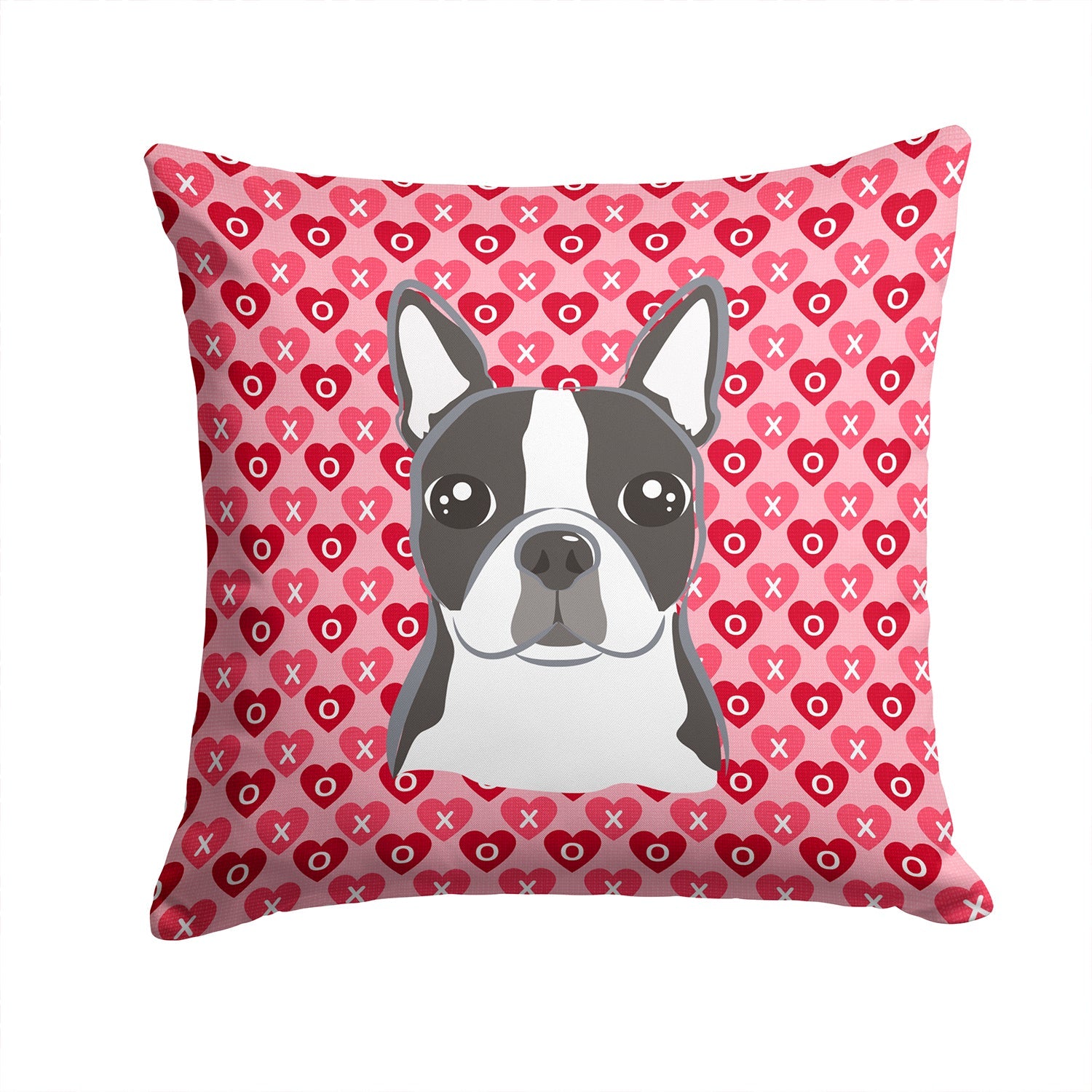 Boston Terrier Decorative Throw Pillow 14x14 Indoor Outdoor Accent Cushion, Fabric Cover with Insert for Sofa, Bed, Porch & Living Room