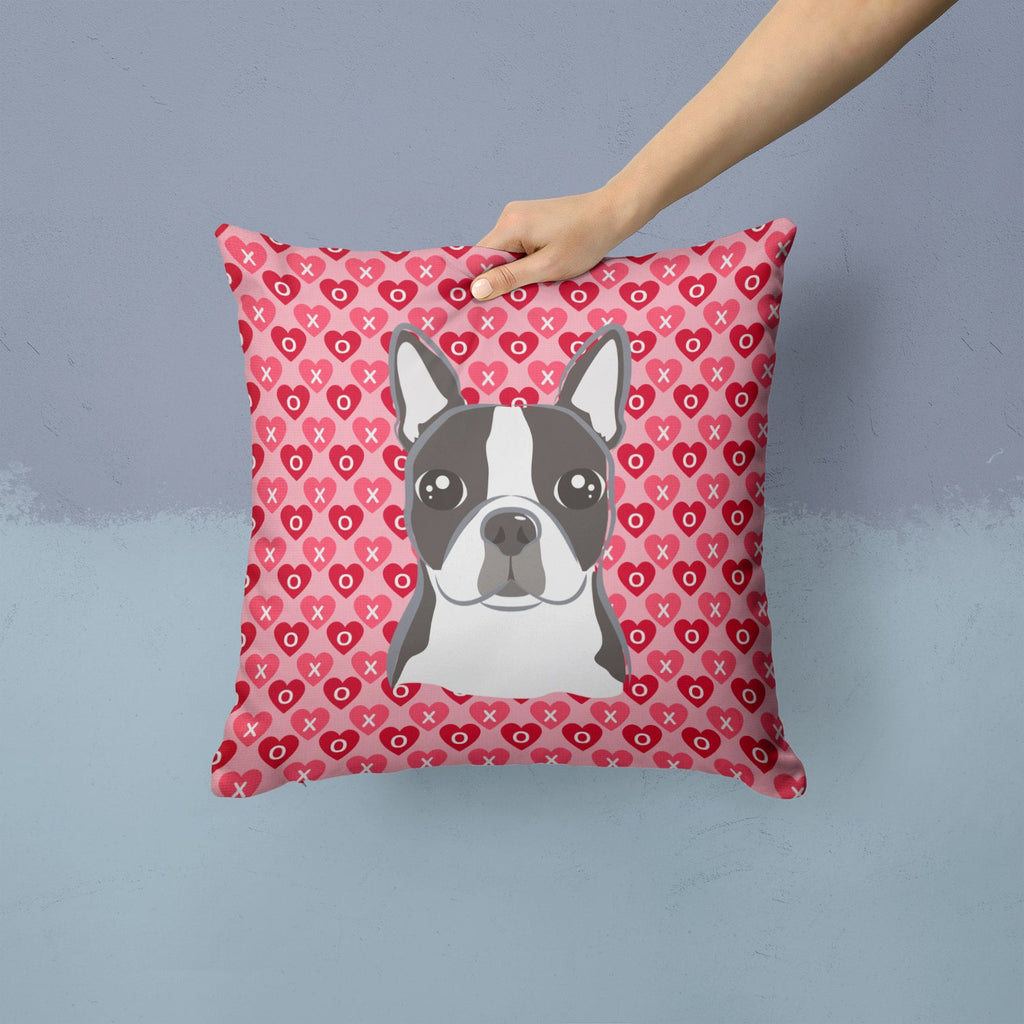 Boston Terrier Decorative Throw Pillow 14x14 Indoor Outdoor Accent Cushion, Fabric Cover with Insert for Sofa, Bed, Porch & Living Room