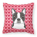 Boston Terrier Decorative Throw Pillow 18x18 Indoor Outdoor Accent Cushion, Fabric Cover with Insert for Sofa, Bed, Porch & Living Room