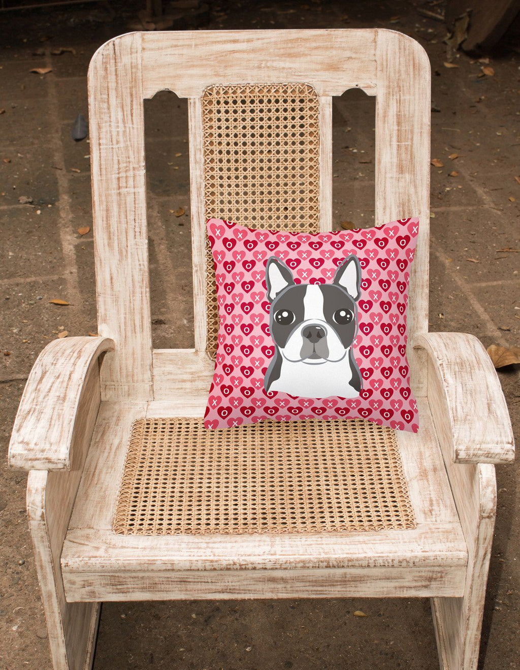 Boston Terrier Decorative Throw Pillow 18x18 Indoor Outdoor Accent Cushion, Fabric Cover with Insert for Sofa, Bed, Porch & Living Room
