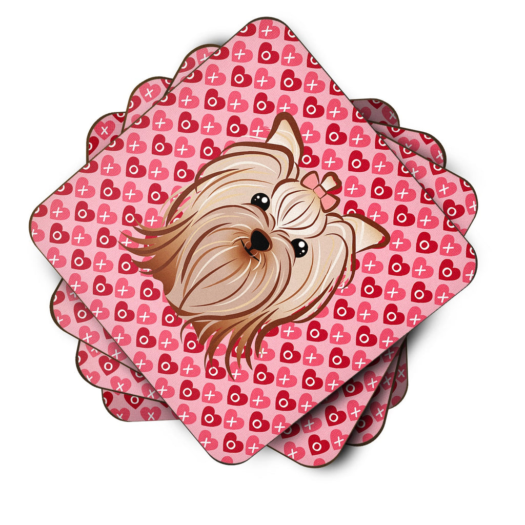 Yorkie Yorkishire Terrier Foam Coasters Set of 4 Cup Coasters for Indoor Outdoor, Tabletop Protection, Anti Slip, Mouse pad Material