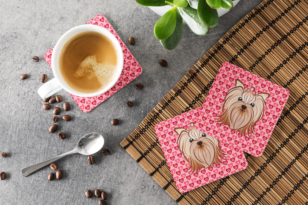 Yorkie Yorkishire Terrier Foam Coasters Set of 4 Cup Coasters for Indoor Outdoor, Tabletop Protection, Anti Slip, Mouse pad Material