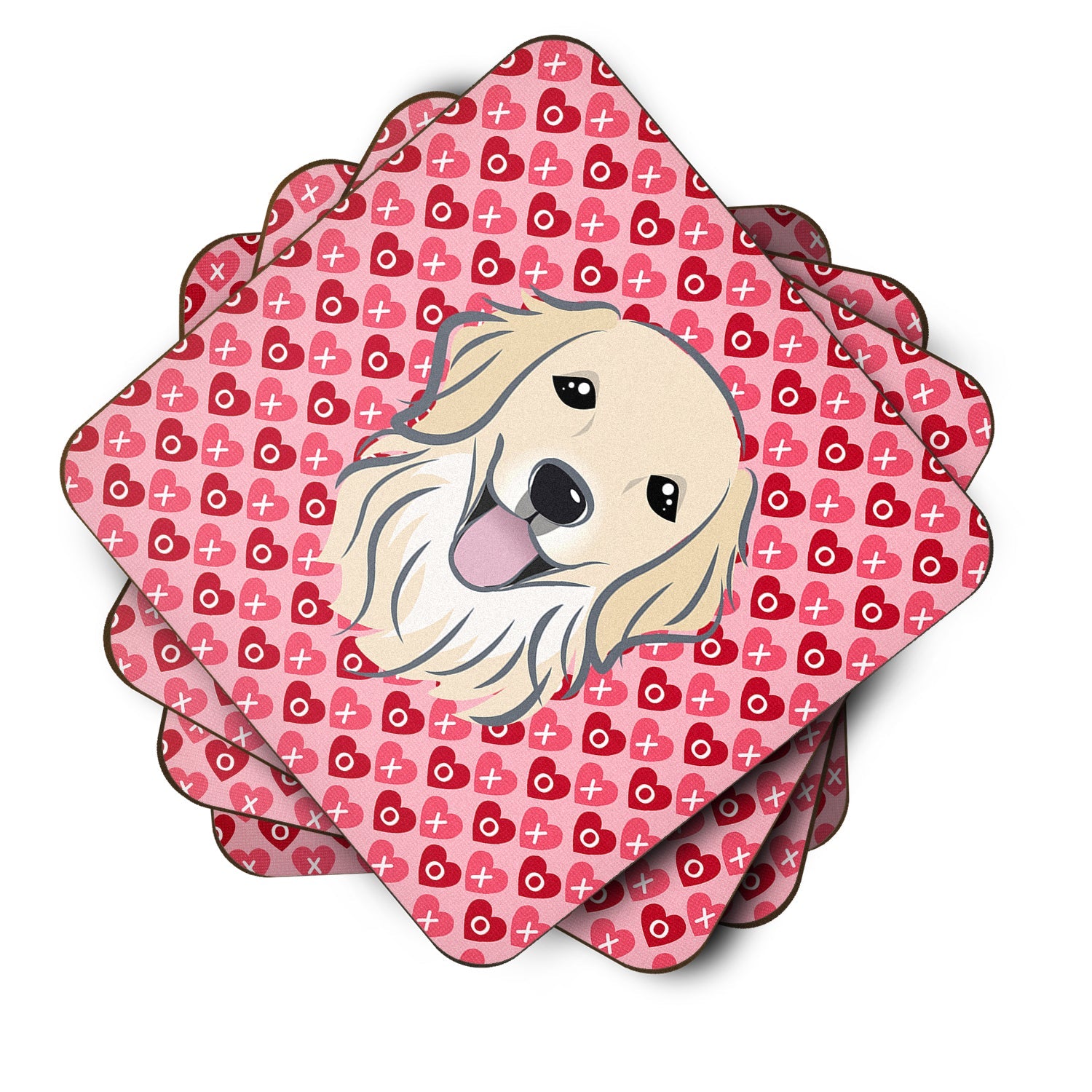 Golden Retriever Foam Coasters Set of 4 Cup Coasters for Indoor Outdoor, Tabletop Protection, Anti Slip, Mouse pad Material