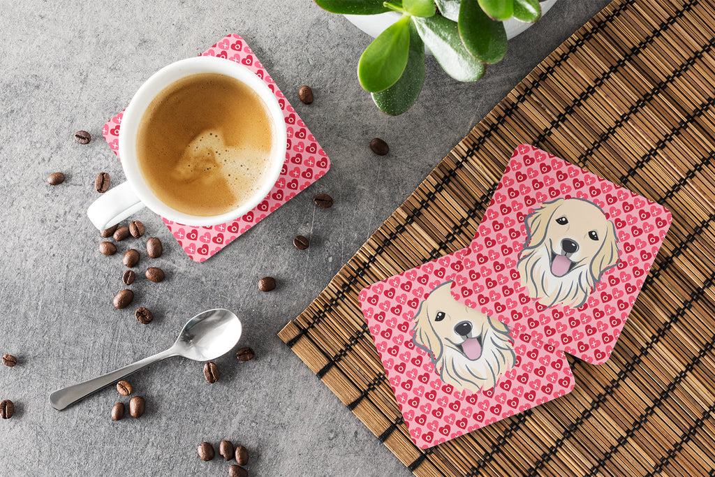 Golden Retriever Foam Coasters Set of 4 Cup Coasters for Indoor Outdoor, Tabletop Protection, Anti Slip, Mouse pad Material